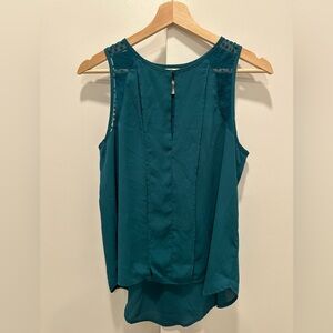 Maeve Teal Sleeveless Keyhole Blouse